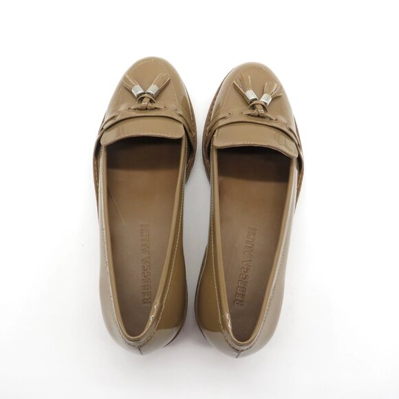 Rebecca Allen Women's Patent Leather Nude Loafers Tassels Chunky Sole Size 6.5 N - Picture 4 of 7